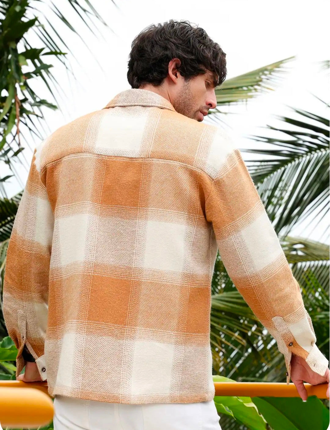 Men Comfort Oversized Fit Buffalo Checked Spread Collar Cotton Casual Shirt